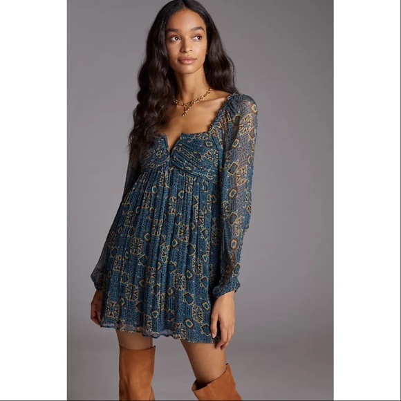 Anthropologie Dresses & Skirts - ANTHROPOLOGIE | Let Me Be Babydoll Dress Long Sleeve